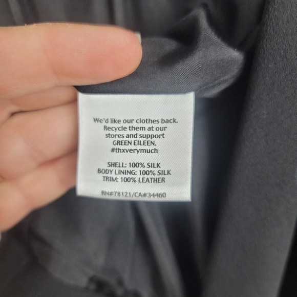 Eileen Fisher Black Silk Drape Front Blazer size 1X - Picture 7 of 11